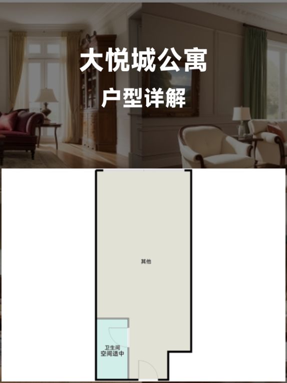 大悦城公寓2室1厅1卫,功能布局优越