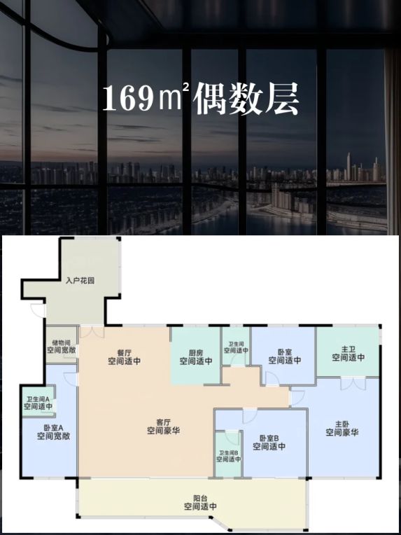 建华龙湖·香山颂新上户型曝光🔥117㎡四房方正通透,169㎡奢阔主卧朝南!