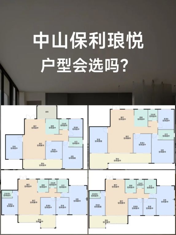 中山保利琅悦119㎡&139㎡新上户型曝光!南北通透+方正布局绝了🔥