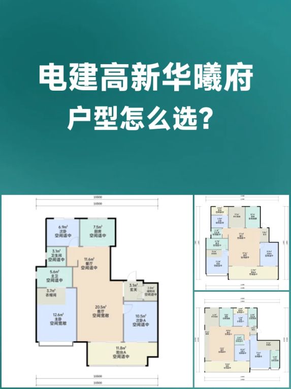 电建高新华曦府128㎡三房南北通透户型解析