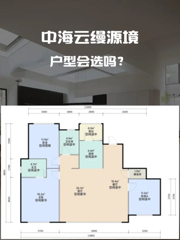 中海云缦源境112㎡三房南北通透户型怎么样