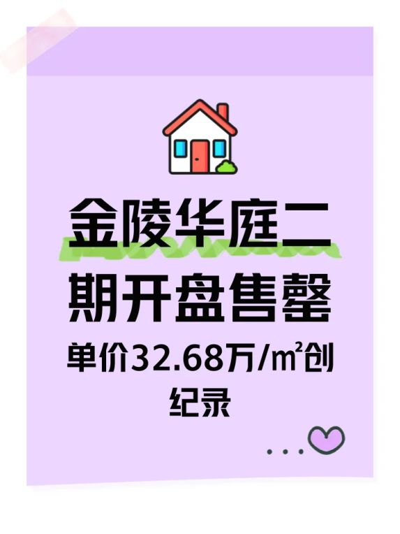 金陵华庭二期开盘单价32.68万/㎡创上海新房纪录