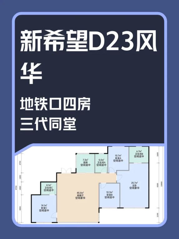 新希望D23风华值不值?地铁口四房户型解析与金融城通勤测评