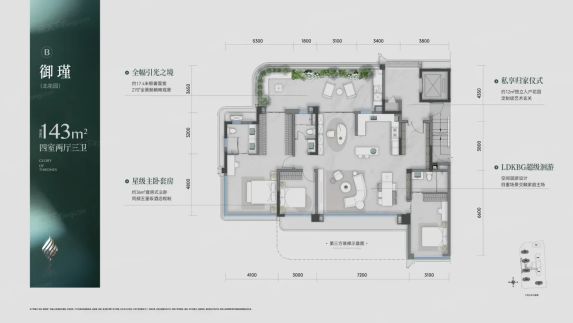 龙湖御湖境143㎡户型解析:第四代住宅的立体景观设计