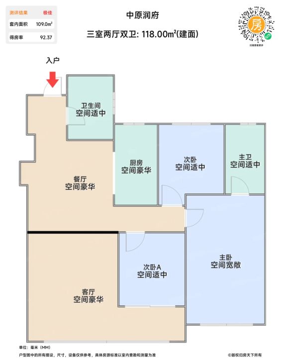 中原润府二环地铁盘值得买吗?华润置地136㎡户型解析